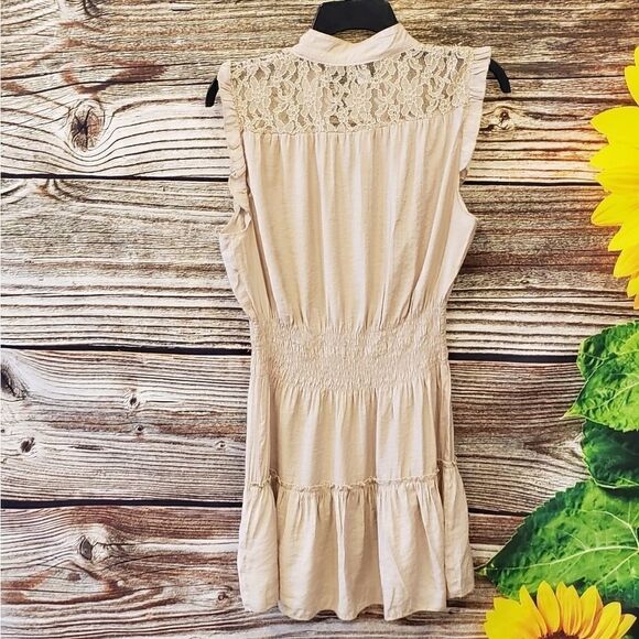 Pinky Lt tan button down dress size large - Picture 5 of 6